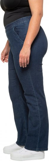 Ulla Popken Straight Leg Elastic Waist Mandy Fit Stretch Jeans Denim Blue - Naisten farkut ja housut isot koot - 