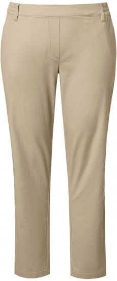 Ulla Popken Chino Elastic Waist Stretch Cotton Pants Brown - Naisten farkut ja housut isot koot - 