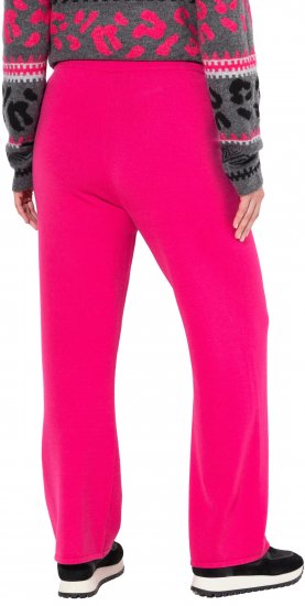 Ulla Popken Fine Sweater Knit Wide Leg Pants Red - Naisten farkut ja housut isot koot - 