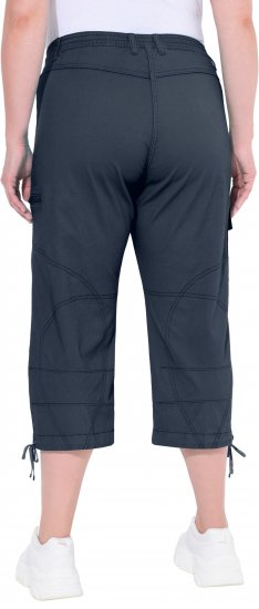 Ulla Popken Stretch Cotton Cargo Crop Pants Navy - Naisten farkut ja housut isot koot - 