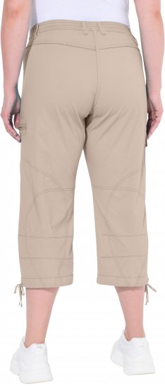 Ulla Popken Stretch Cotton Cargo Crop Pants Beige - Naisten farkut ja housut isot koot - 