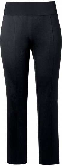 Ulla Popken Slim Leg Sienna Fit Ponte Stretch Knit Pants Black - Naisten farkut ja housut isot koot - 