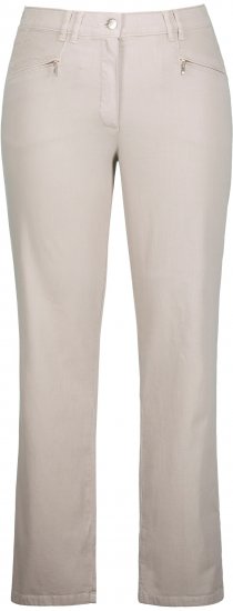 Ulla Popken Summer Pants Mony Beige - Naisten farkut ja housut isot koot - 