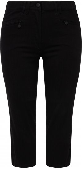 Ulla Popken Mony Stretch Capri Pants Black - Naisten farkut ja housut isot koot - 