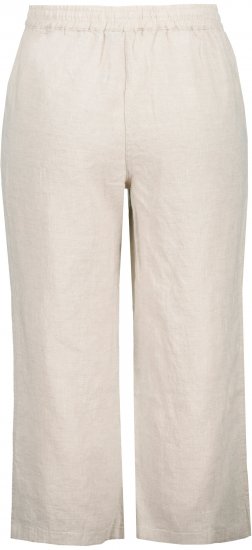 Ulla Popken Cool Linen Elastic Waist Capri Pants Brown - Naisten farkut ja housut isot koot - 