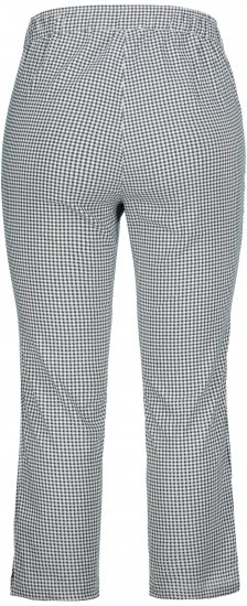 Ulla Popken Check Bengaline Slim Leg Sienna Fit Stretch Crop Pants Black - Naisten farkut ja housut isot koot - 