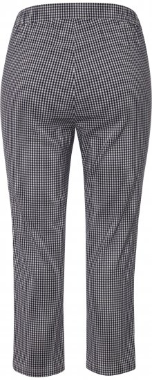 Ulla Popken Check Bengaline Slim Leg Sienna Fit Stretch Crop Pants Navy - Naisten farkut ja housut isot koot - 
