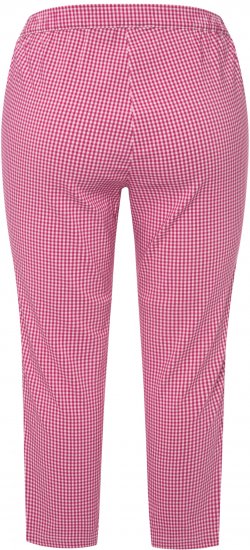 Ulla Popken Check Bengaline Slim Leg Sienna Fit Stretch Crop Pants Pale Lilac - Farkut & Housut Isoissa Koissa – Plus Size - 