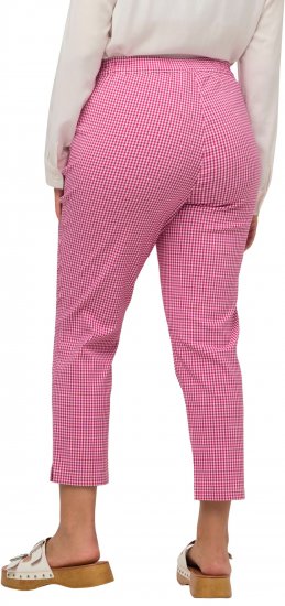 Ulla Popken Check Bengaline Slim Leg Sienna Fit Stretch Crop Pants Pale Lilac - Farkut & Housut Isoissa Koissa – Plus Size - 
