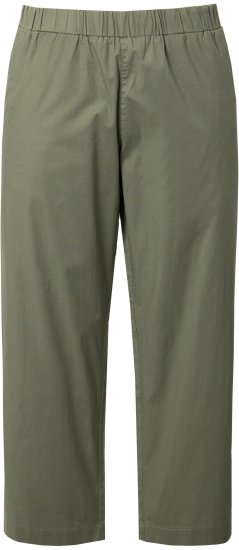 Ulla Popken Wide Leg Ruby Fit Stretch Chino Pants Green - Naisten farkut ja housut isot koot - 