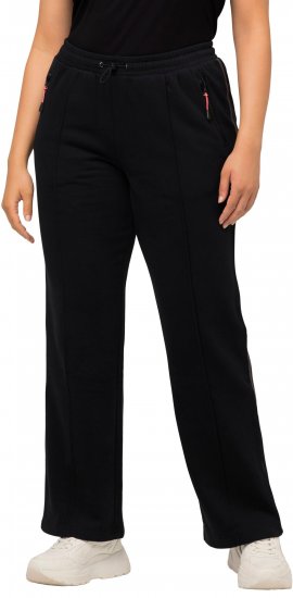 Ulla Popken Holo Detail Sweatpants Black - Naisten farkut ja housut isot koot - 