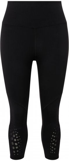 Ulla Popken Quick Dry Sport Crop Leggings Black - Naisten farkut ja housut isot koot - 