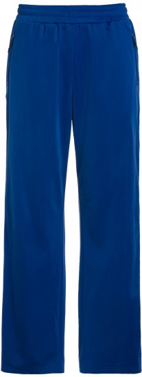 Ulla Popken Snap Placket Side Seam Wide Leg Recycled Polyester Knit Joggers Blue - Farkut & Housut Isoissa Koissa – Plus Size - 
