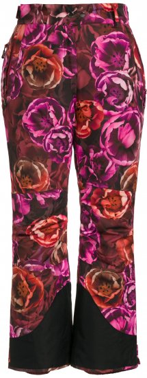Ulla Popken Hyprar Rose Print Fully Lined Ski Pants Orange - Naisten farkut ja housut isot koot - 