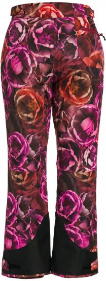 Ulla Popken Hyprar Rose Print Fully Lined Ski Pants Orange - Naisten farkut ja housut isot koot - 