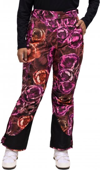 Ulla Popken Hyprar Rose Print Fully Lined Ski Pants Orange - Naisten farkut ja housut isot koot - 