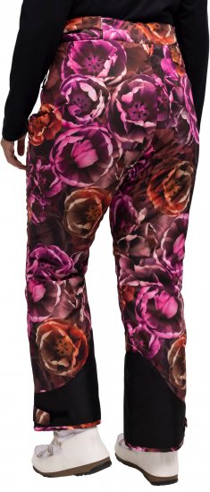 Ulla Popken Hyprar Rose Print Fully Lined Ski Pants Orange - Naisten farkut ja housut isot koot - 
