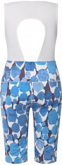 Ulla Popken Abstract Print Padded Cycling Shorts With Suspenders White - Naisten farkut ja housut isot koot - 