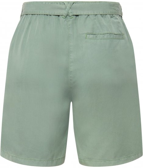 Ulla Popken Tie Belt Lyocell Shorts Moss Green - Naisten farkut ja housut isot koot - 