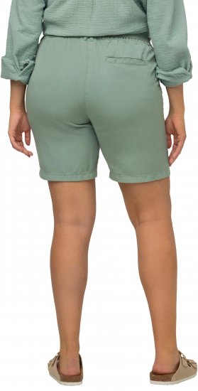 Ulla Popken Tie Belt Lyocell Shorts Moss Green - Naisten farkut ja housut isot koot - 