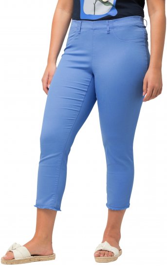 Ulla Popken Stretch Blend Bengaline Pants Blue - Naisten farkut ja housut isot koot - 