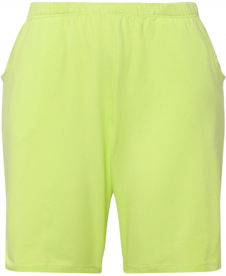 Ulla Popken Stretch Knit Bermuda Shorts Green - Naisten farkut ja housut isot koot - 