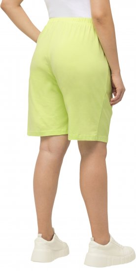 Ulla Popken Stretch Knit Bermuda Shorts Green - Naisten farkut ja housut isot koot - 