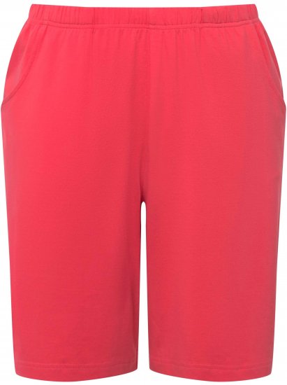 Ulla Popken Stretch Knit Bermuda Shorts Red - Naisten farkut ja housut isot koot - 