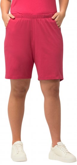 Ulla Popken Stretch Knit Bermuda Shorts Red - Naisten farkut ja housut isot koot - 