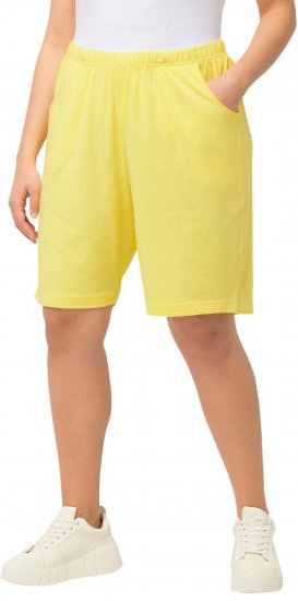 Ulla Popken Stretch Knit Bermuda Shorts Orange - Naisten farkut ja housut isot koot - 