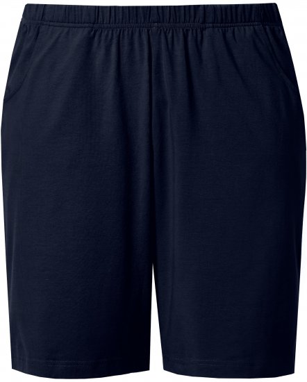 Ulla Popken Stretch Knit Bermuda Shorts Blue - Naisten farkut ja housut isot koot - 