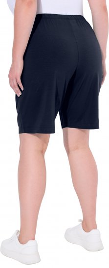 Ulla Popken Stretch Knit Bermuda Shorts Blue - Naisten farkut ja housut isot koot - 