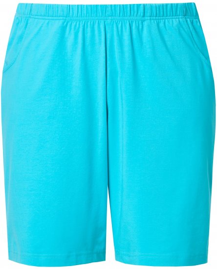 Ulla Popken Stretch Knit Bermuda Shorts Blue - Naisten farkut ja housut isot koot - 