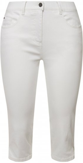 Ulla Popken Basic Capri Sarah Fit Jeans Snow White - Naisten farkut ja housut isot koot - 