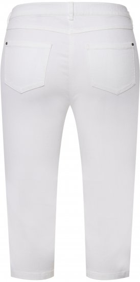 Ulla Popken Basic Capri Sarah Fit Jeans Snow White - Naisten farkut ja housut isot koot - 
