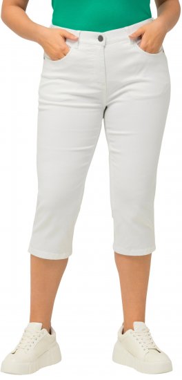 Ulla Popken Basic Capri Sarah Fit Jeans Snow White - Naisten farkut ja housut isot koot - 