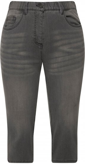 Ulla Popken Basic Capri Sarah Fit Jeans Gray - Naisten farkut ja housut isot koot - 