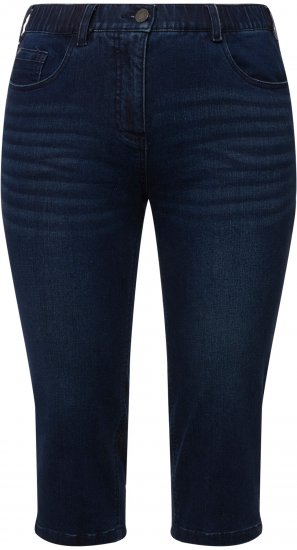 Ulla Popken Basic Capri Sarah Fit Jeans Denim Blue - Naisten farkut ja housut isot koot - 