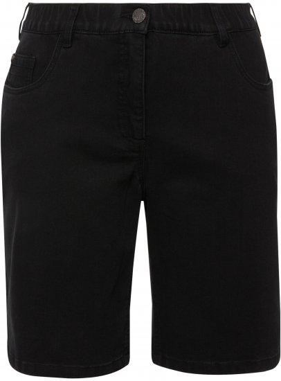 Ulla Popken Basic Denim Mandy Bermuda Shorts Black - Naisten farkut ja housut isot koot - 