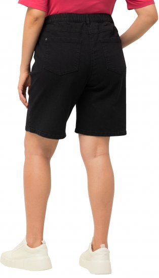 Ulla Popken Basic Denim Mandy Bermuda Shorts Black - Naisten farkut ja housut isot koot - 