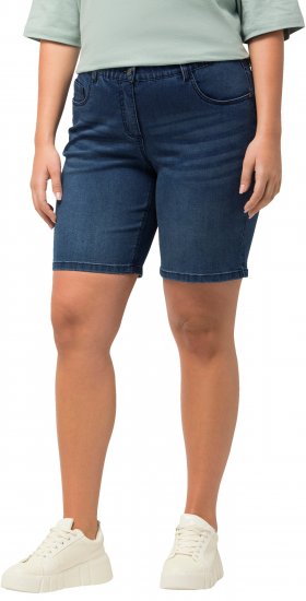 Ulla Popken Basic Denim Mandy Bermuda Shorts Light Blue Denim - Naisten farkut ja housut isot koot - 