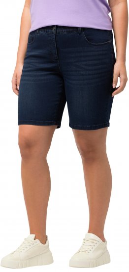 Ulla Popken Basic Denim Mandy Bermuda Shorts Blue Denim - Naisten farkut ja housut isot koot - 