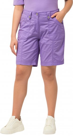 Ulla Popken Cargo Bermuda Shorts Pale Lilac - Naisten farkut ja housut isot koot - 