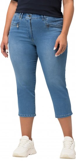 Ulla Popken Cropped Stretch Blend Mony Jeans Blue - Naisten farkut ja housut isot koot - 