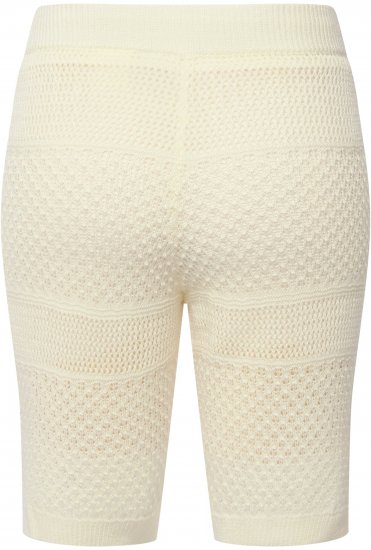 Ulla Popken Crochet Bermuda Layered Look Shorts White - Naisten farkut ja housut isot koot - 