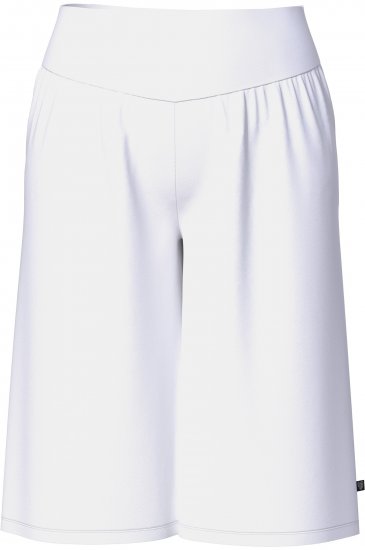Ulla Popken Wide Leg Flared Bermuda Shorts White - Naisten farkut ja housut isot koot - 