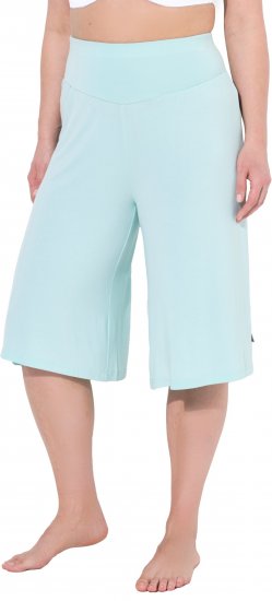 Ulla Popken Wide Leg Flared Bermuda Shorts Blue - Naisten farkut ja housut isot koot - 