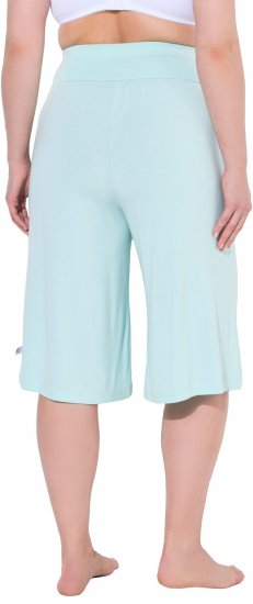 Ulla Popken Wide Leg Flared Bermuda Shorts Blue - Naisten farkut ja housut isot koot - 