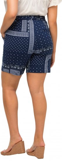 Ulla Popken Paisley Pull On Shorts Blue - Naisten farkut ja housut isot koot - 