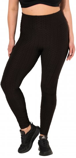 Ulla Popken Textured High Waisted Leggings Grey - Naisten farkut ja housut isot koot - 